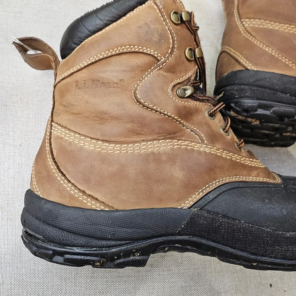 LL Bean Storm Chaser Boots Mens 10 Brown Waterproof Leather Duck Winter 0WR96 04